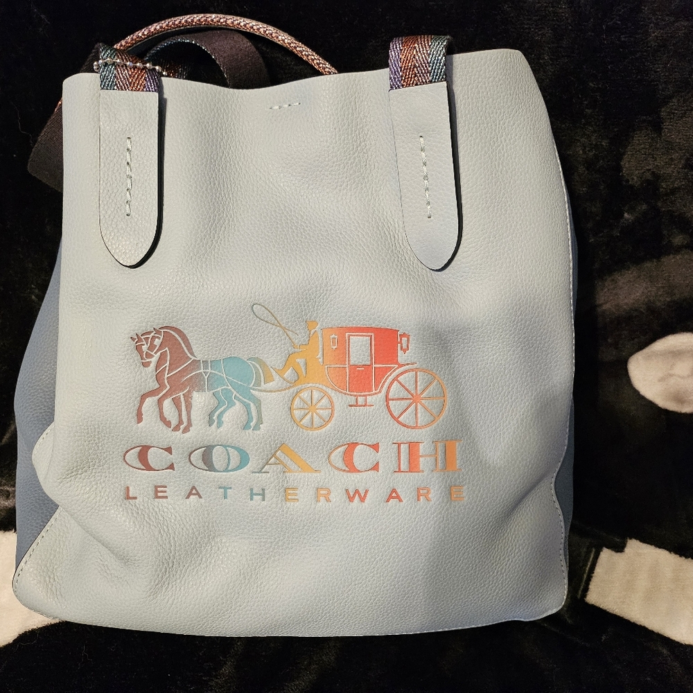 Coach Multicolor Logo Leather Tote
